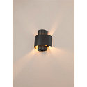 SLV Wandarmatuur voor buitenshuis PHOTONI CYL cilindrisch, halfrond E27 IP65, zwart mat dimbaar