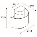 SLV Wandarmatuur voor buitenshuis PHOTONI CYL cilindrisch, halfrond E27 IP65, zwart mat dimbaar
