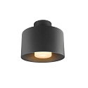 SLV Plafondarmatuur voor buiten PHOTONI CYL cilindrisch, met afstandhouder E27 IP65, zwart mat dimbaar