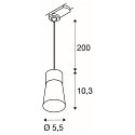 SLV 3-phase pendant luminaire PURI 2.0 - CONE conical GU10 IP20, black dimmable