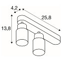 SLV Wand- en plafondarmatuur PURI 2.0 - TUBE 2-vlams, asymmetrisch GU10 IP20, wit dimbaar