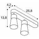 SLV Wand- en plafondarmatuur PURI 2.0 - CONE 2-vlams, asymmetrisch GU10 IP20, zwart dimbaar