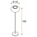 Zonne Vloerlamp ADEGAN IP65, zwart dimbaar