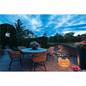 SLV solar floor lamp ADEGAN FLAT IP65, brown dimmable