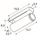 SLV 1-fase spot GRIP! M PHASE draaibaar, voor BAP IP20, wit dimbaar