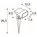 SLV gorund spike luminaire SYNA WIDE square, tiltable IP65, black 