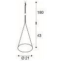 Pendelarmatuur MAGICO 20 E27 IP20, zwart mat dimbaar