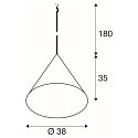SLV pendant luminaire MAGICO 38 E27 IP20, black matt dimmable