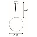 SLV Pendelarmatuur SUN 40 rond E27 IP20, goud dimbaar