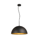 pendant luminaire FORCHINI M 50 down, half round E27 IP20, black matt dimmable