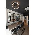SLV Wand- en plafondarmatuur ONE PHASE � 60CM up down, CCT Switch, ring vorm IP20, zwart mat dimbaar