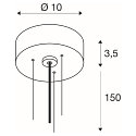 SLV Pendelophanging DECONA - 150CM, wit