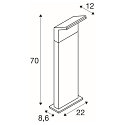 SLV outdoor floor lamp ORDI II POLE 70 square IP65, black dimmable
