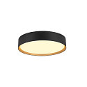 Plafondarmatuur DECONA 30 CL rond, geschikt voor beeldschermwerkstations IP44, goud, zwart, gelakt dimbaar