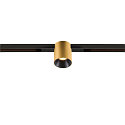Spotlight op rail FIXT-IT! rond, ingebouwde versie, geschikt voor beeldschermwerkstations IP20, goud, zwart, gelakt dimbaar