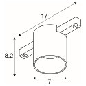 SLV track spot FIXT-IT! round, built-in version, suitable for VDU workstation IP20, bronze, black, lacquered dimmable