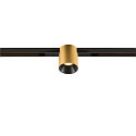 Spotlight op rail FIXT-IT! rond, ingebouwde versie, geschikt voor beeldschermwerkstations IP20, goud, zwart, gelakt dimbaar