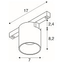 SLV Spotlight op rail FIXT-IT! rond, opbouwversie, geschikt voor beeldschermwerkstations IP20, brons, zwart, gelakt dimbaar