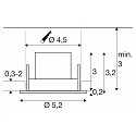 SLV Plafondinbouwarmatuur NEW TRIA� 45 rond, geschikt voor beeldschermwerkstations IP20, wit, gelakt 