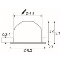 SLV Plafondinbouwarmatuur NEW TRIA� 68 AIRTIGHT geschikt voor beeldschermwerkstations IP23, zwart, gelakt dimbaar