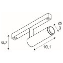 Spotlight op rail GRIP! S geschikt voor beeldschermwerkstations IP20, zwart, wit, gelakt dimbaar