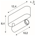 SLV Plafondarmatuur GRIP!S SINGLE geschikt voor beeldschermwerkstations IP20, zwart, wit, gelakt dimbaar