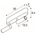 Plafondarmatuur GRIP!S DOUBLE geschikt voor beeldschermwerkstations IP20, zwart, wit, gelakt dimbaar