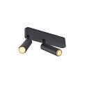 SLV Plafondarmatuur GRIP!S DOUBLE geschikt voor beeldschermwerkstations IP20, goud, zwart, gelakt dimbaar