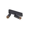 SLV Plafondarmatuur GRIP!S DOUBLE geschikt voor beeldschermwerkstations IP20, goud, zwart, gelakt dimbaar