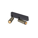 Plafondarmatuur GRIP!S DOUBLE geschikt voor beeldschermwerkstations IP20, brons, zwart, gelakt dimbaar