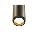SLV Plafondarmatuur GRIP!S DOUBLE geschikt voor beeldschermwerkstations IP20, brons, zwart, gelakt dimbaar