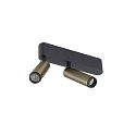 SLV Plafondarmatuur GRIP!S DOUBLE geschikt voor beeldschermwerkstations IP20, brons, zwart, gelakt dimbaar