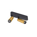 SLV Plafondarmatuur GRIP!S DOUBLE geschikt voor beeldschermwerkstations IP20, goud, zwart, gelakt dimbaar