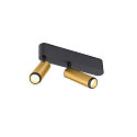 SLV Plafondarmatuur GRIP!S DOUBLE geschikt voor beeldschermwerkstations IP20, goud, zwart, gelakt dimbaar