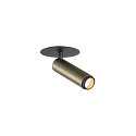 SLV Plafondinbouwarmatuur GRIP!S cilindrisch, geschikt voor beeldschermwerkstations IP20, brons, zwart, gelakt dimbaar