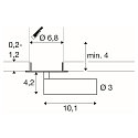 SLV Plafondinbouwarmatuur GRIP!S cilindrisch, geschikt voor beeldschermwerkstations IP20, brons, zwart, gelakt dimbaar