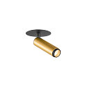 SLV Plafondinbouwarmatuur GRIP!S cilindrisch, geschikt voor beeldschermwerkstations IP20, goud, zwart, gelakt dimbaar