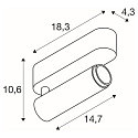 SLV ceiling luminaire GRIP!M SINGLE IP20, gold, black, lacquered dimmable