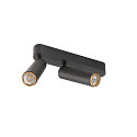 SLV Plafondarmatuur GRIP!M DOUBLE IP20, goud, zwart, gelakt dimbaar
