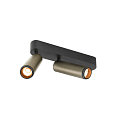 SLV Plafondarmatuur GRIP!M DOUBLE IP20, brons, zwart, gelakt dimbaar