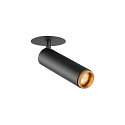 Plafondinbouwarmatuur GRIP!M cilindrisch IP20, goud, zwart, gelakt dimbaar