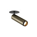 SLV Plafondinbouwarmatuur GRIP!M cilindrisch IP20, brons, zwart, gelakt dimbaar