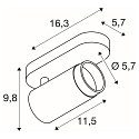 SLV Plafondarmatuur GRIP! L SPOT CL SINGLE cilindrisch GU10 IP20, goud, zwart, gelakt dimbaar