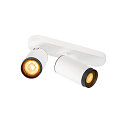 Plafondarmatuur GRIP! L SPOT CL DOUBLE cilindrisch GU10 IP20, zwart, wit, gelakt dimbaar