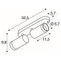 SLV ceiling luminaire GRIP! L SPOT CL DOUBLE cylindrical GU10 IP20, bronze, black, lacquered dimmable