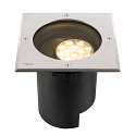 SLV floor recessed luminaire DASAR� L DALI swivelling, square, asymmetrical, dimmable IP65/IP67, stainless steel dimmable