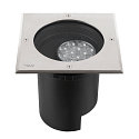 SLV floor recessed luminaire DASAR� L DALI swivelling, square, asymmetrical, dimmable IP65/IP67, stainless steel dimmable