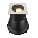 SLV floor recessed luminaire DASAR� L DALI swivelling, square, asymmetrical, dimmable IP65/IP67, stainless steel dimmable