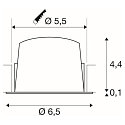 SLV ceiling recessed luminaire NUMINOS� XS round, suitable for VDU workstation IP20, white, lacquered dimmable