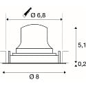 SLV ceiling recessed luminaire NUMINOS� MOVE XS swivelling, suitable for VDU workstation IP20, black dimmable